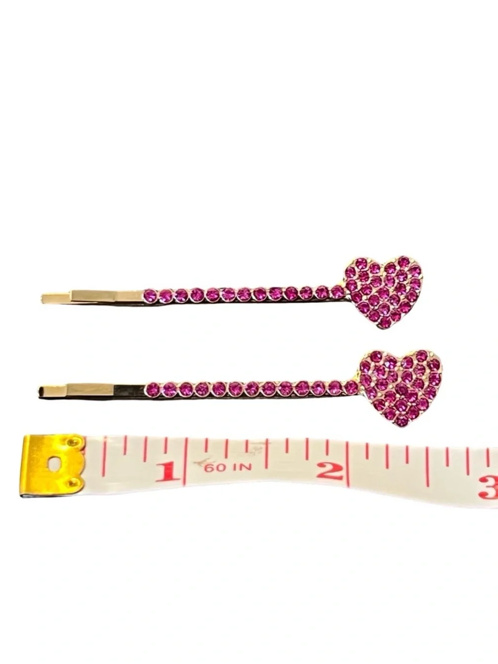 Heart-Shaped Purple Crystal Rhinestone Gold Hair Pin approx 2.5”FINAL PRICE DROP